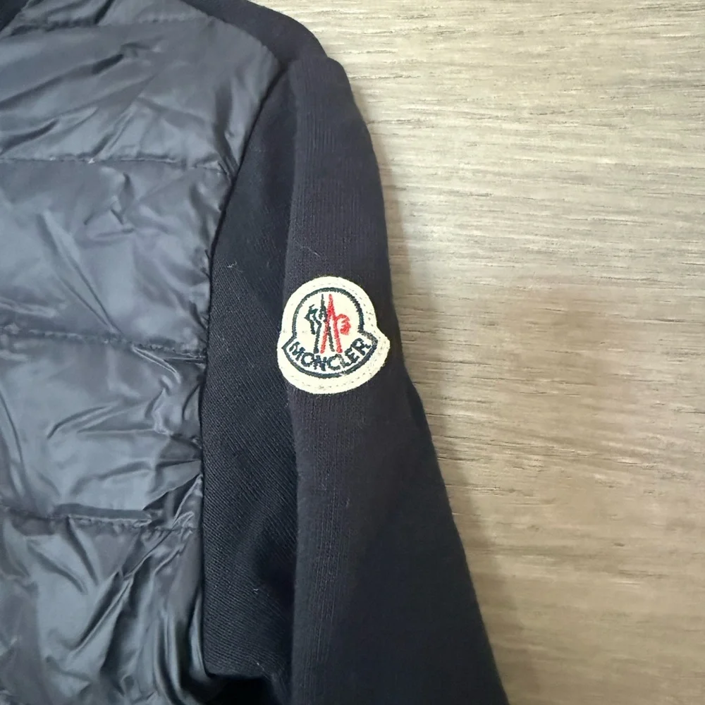 Moncler Girls Pleated Hem Down Jacket – Midnight Blue – Size 6